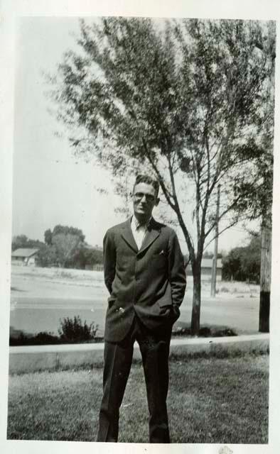 Scan of page from Judge Burt Cosgrove photo album."Stew" Brown '27