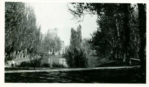 Scan of photograph from Judge Burt Cosgrove photo album.State University Boulder Colo. May 1927