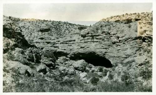 Scan of photograph from Judge Burt Cosgrove photo album.Chavez Cave near Las.Cruces New Mex.