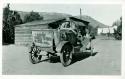 Scan of photograph from Judge Burt Cosgrove photo album."Old Blue" and Alfred Kidder Pecos New Mex Aug 1927.