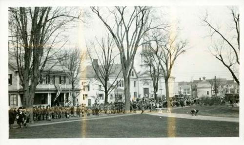 Scan of photograph from Judge Burt Cosgrove photo album.Boy Scouts Arlington Mass. April 19-1928