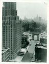 Scan of photograph from Judge Burt Cosgrove photo album.Washington Square from 5th Ave Hotel Roof.