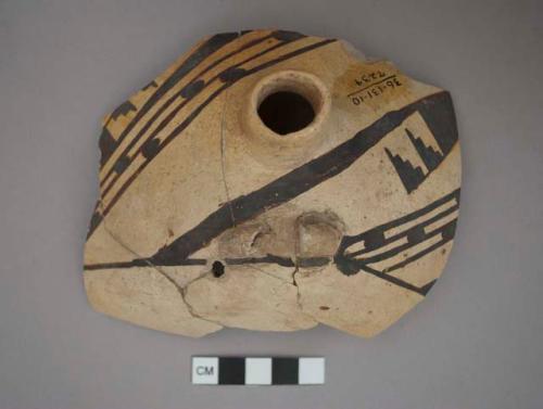 Ceramic vessel fragment with handle and spout