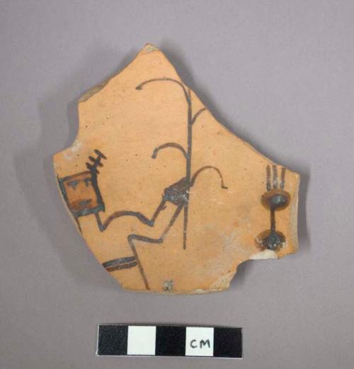 Jeddito black-on-yellow zoomorphic potsherd