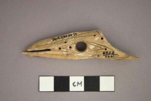 Incised harpoon head of ivory