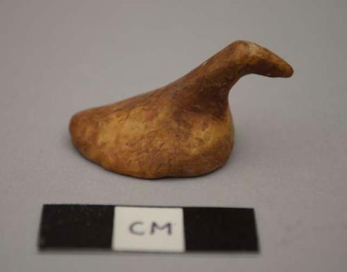 Bird figure, game piece, perforated - made from walrus tooth