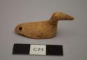 Bird figure, game piece, perforated - made from walrus tooth