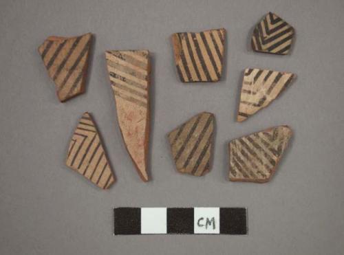 23 potsherds - painted on light (B4)