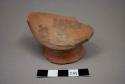 Base potsherd (base complete) - black on red (B3)