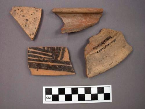 Ceramic rim or body sherds form jar, bowl, or dish