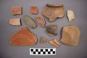 Ceramic sherds - rim, body, or base - some with painted designs