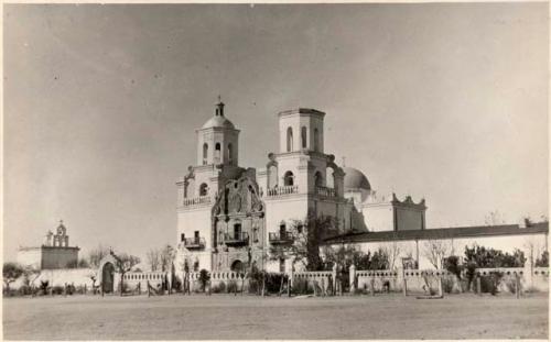 Scan of page from Judge Burt Cosgrove photo album.San Xavier del Bac Mission Church Tucson Ariz. Nov.1924