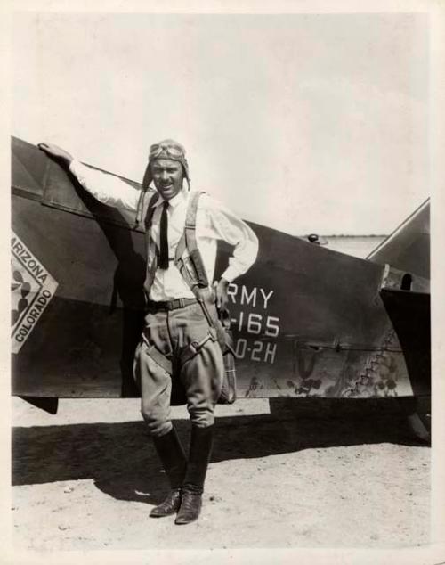 Scan of page from Judge Burt Cosgrove photo album.C.B.Cosgrove Jr. Tucson Ariz. Airport Sept.1930