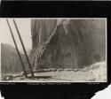 Scan of page from Judge Burt Cosgrove photo album. Looking up canyon Ceremonial Cave-Frijoles Canyon New Mex August 28,1917
