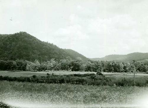 Scan of page from Judge Burt Cosgrove photo album.June 12-1934 "The Knobs" or hills east of of Moreheard KY.