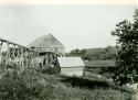 Scan of page from Judge Burt Cosgrove photo album.June 13-1934 Old flour mill west of Lexington Va.