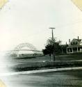 Scan of page from Judge Burt Cosgrove photo album.New bridge across Cape Cod Canal Bourne, Mass.