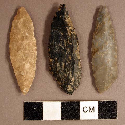 Chipped stone, bifaces, leaf-shaped