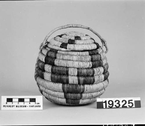 Lidded globular basket from the collection of J.S. and C.T.D. Swaim, 1900-1940