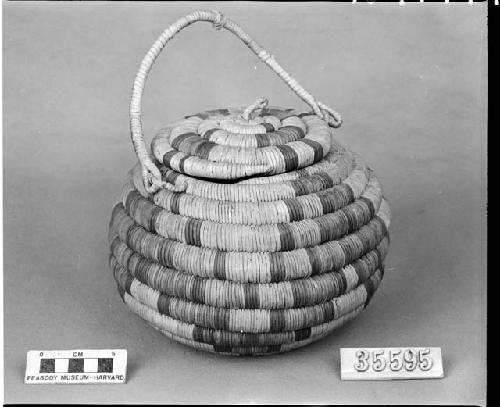 Lidded globular basket from the collection of L.T. and J.S. Swaim, 1904