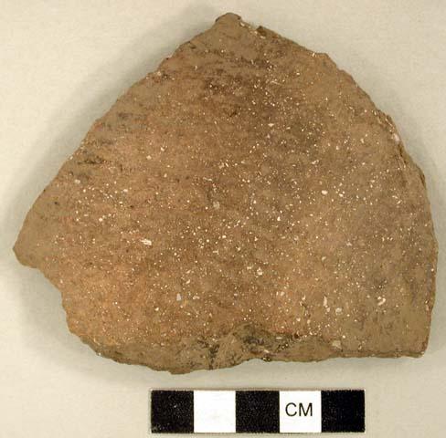 Ceramic, earthenware body sherd, cord-impressed, shell-tempered