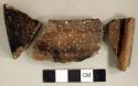 Ceramic, earthenware rim sherds, undecorated, shell-tempered