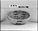 Small bowl from the collection of W.Z. Park. Coiled, one-rod foundation, interlocking stitches.