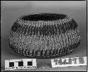 Basket bowl, from the collection of G. Nicholson and C. Hartman. Open coiled, one-rod foundation, non-interlocking stitches.