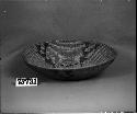 Shallow bowl or tray from the collection of G. Nicholson. Coiled, two-rod and bundle foundation, non-interlocking stitches.