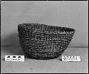 Basket bowl made ca. 1873 . Coiled, three-rod foundation, non-interlocking stitches.