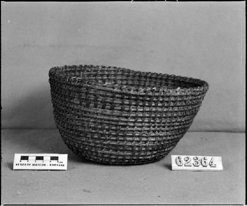 Basket bowl made ca. 1873 . Coiled, three-rod foundation, non-interlocking stitches.