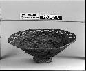 Basket bowl with pedestal base, from the collection of E. Jackson, 1880-1900's. Coiled, bundle foundation, non-interlocking stitches.