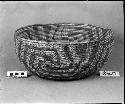 Basket bowl. Coiled, bundle foundation, non-interlocking stitches.