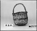 Carrying basket. From the collection of E. Jackson. Twill plaited and wicker weave.