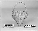 Heart-shaped or "cownose" basket. From the collection of the New Orleans Exposition, 1884. Twill plaited.