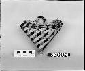 Heart-shaped basket made by Faye Stouff. From unknown collection. Twilled plaited.