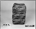Covered cylindrical basket from unknown collection. Double twill plaited.
