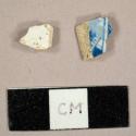 Pearlware sherds, one with blue transfer print decoration