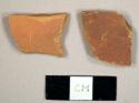 Unglazed refined red earthenware sherds