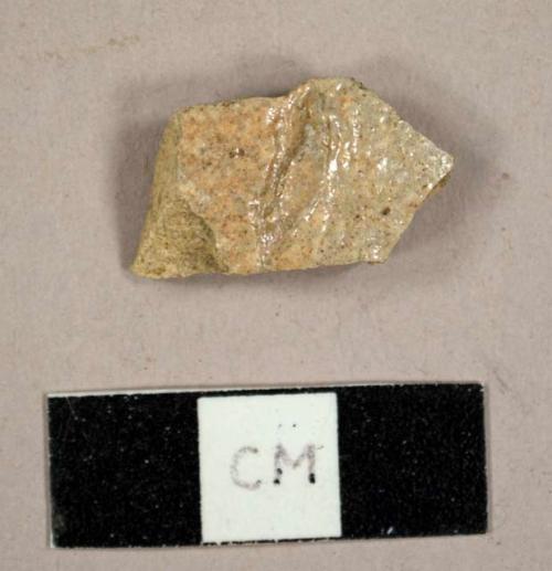 Tan salt-glazed stoneware sherd