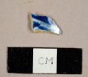 Whiteware sherd with blue on white transfer print