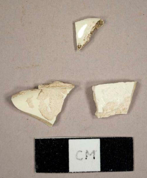 Creamware sherds, including a rim sherd to a cup