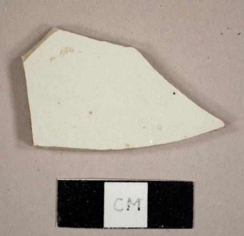 White salt-glazed stoneware sherd