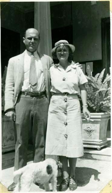 Scan of photograph from Judge Burt Cosgrove photo album. Bob and Becky Smith "Pan"