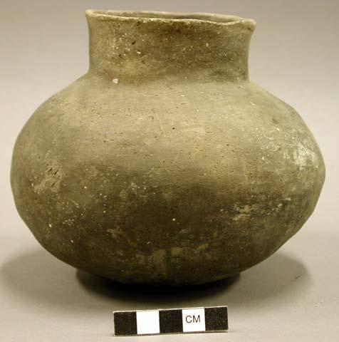 Ceramic vessel, complete, slightly flared rim