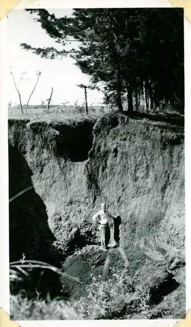 Scan of photograph from Judge Burt Cosgrove photo album.tops of sunken trees in foreground