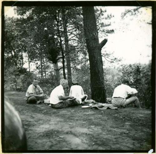 Scan of photograph from Judge Burt Cosgrove photo album.Lunch on way to Comolapa