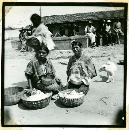 Scan of photograph from Judge Burt Cosgrove photo album.Comolapa market