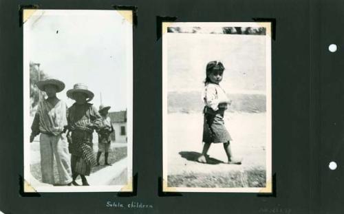 Scan of page from Judge Burt Cosgrove photo album.Solola children