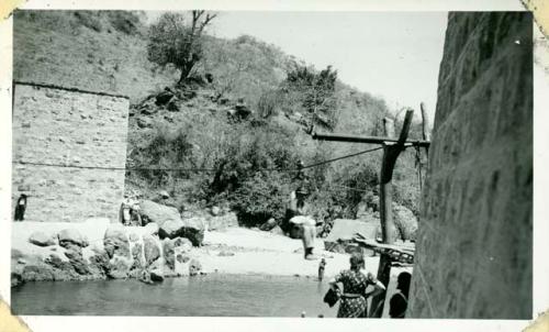 Scan of page from Judge Burt Cosgrove photo album.A.V.K. crossing the Rio Grande